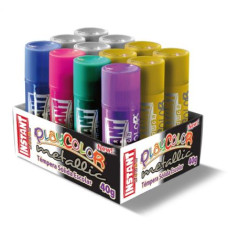PLAYCOLOR TEMPERA SOLIDA 12 STICK MAXI 40 GR.METALLIC PER MURALES