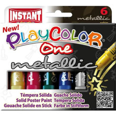 PLAYCOLOR TEMPERA SOLIDA 6 STICK MAXI 40 GR.METALLIC