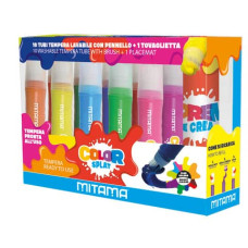 TEMPERA PRONTA ALL'USO SUPERLAVABILE MITAMA COLORSPLAT 10 COLORI DA 24 ML