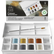 ACQUERELLI WINSOR NEWTON COTMAN - CONF. 8 MEZZI GODET IN COLORI METALLICI ASSORTITI