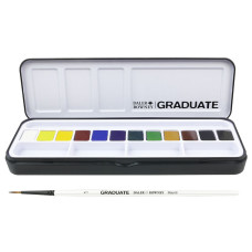 DALER-ROWNEY GRADUATE ACQUERELLI 12 MEZZI GODET PENNELLO