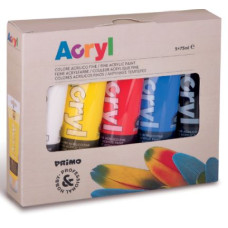 MOROCOLOR  COLORE A TEMPERA ACRILICO COLORI ASSORTITI CF.5 TUBETTI 75ML