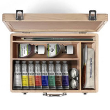 CASSETTA IN LEGNO SET COLORI AD OLIO  WINSOR NEWTON ARTIST