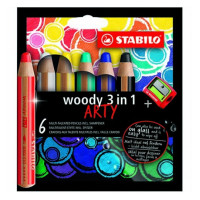 Stabilo woody arty 880 scatola 6 colori ass. con temperino