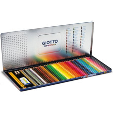 GIOTTO SUPERMINA 46 MATITE COLORATE CON ACCESSORI SCATOLA IN METALLO