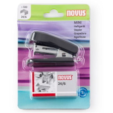 NOVUS MINI PINZATRICE NERO IN BLISTER CON PUNTI