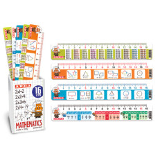 RIGHELLI ARDA 16 CM – BARATTOLO DA 24 PEZZI ASSORTITI CON TABELLINE, FORMULE E TABELLE