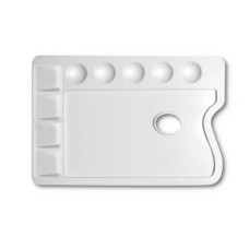 TAVOLOZZA PER PITTURA INPLASTICA RETTANGOLARE 25X17 CM.
