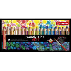 STABILO WOODY ARTY 880 SCATOLA 18 MATITONI E TEMPERINO