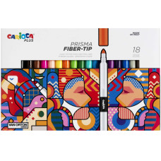 CARIOCA PLUS PENNARELLI PRISMA FIBER-TIP CONF. 18 COLORI