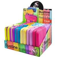 Astuccio portapenne x-one in silicone colorato espositore 24 pezzi
