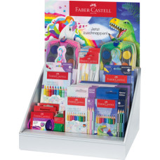 ESPOSITORE 18 ARTICOLI DISEGNO E SCRITTURA FABER-CASTELL UNICORNO E DINOSAURI
