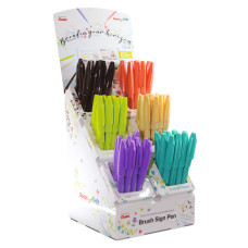 ESPOSITORE 60 PENNARELLI PUNTA IN FIBRA PENTEL BRUSH SIGN PEN TRENDY COLORI ASSORTITI. ESPOSITORE 60 PENNARELLI PUNTA IN FIBRA PENTEL BRUSH SIGN PEN TRENDY COLORI ASSORTITI.