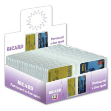  BICARD COLOR PORTACARD A 2 SCOMPARTI TRASPARENTI