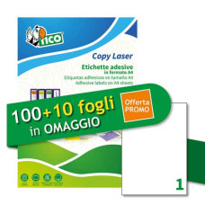 ETICHETTE BIANCHE ADESIVE PERMANENTI TICO LASER/INKJET 1 ET./FOGLIO CONF. 110 FOGLI