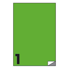 ETICHETTE FLUO PERMANENTI MARKIN COPIATABU 210X297 MM IN FOGLIO A4 - 1 ET./FOGLIO - VERDE - CONF. 100 FOGLI