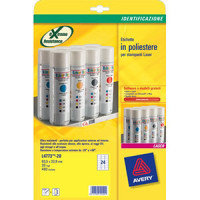 Avery etichette in poliestere bianco 63,5x33,9mm. l4773-20