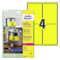 Avery etichette poliestere gialle 99.1x139 mm l6127-20