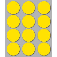ETICHETTE ADESIVE GIALLO DIAMETRO 34MM CF.10 BUSTE DA 10 FF.