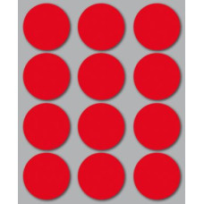 ETICHETTE ADESIVE ROSSO DIAMETRO 34MM CF.10