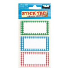 NIJI ETICHETTE ADESIVE PER SCUOLA CON CF.10 - BUSTE DA 18 ETICHETTE CON CORNICE COLORATA