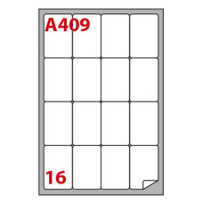 ETICHETTE BIANCHE PERMANENTI IN FOGLIO A4 MARKIN COPIATABU 16 ET./FOGLIO - 47,7X70 CM - CONF. 100 FOGLI - X210A409