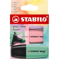 Evidenziatori Stabilo boss® mini pastel - conf. 3 colori assortiti.