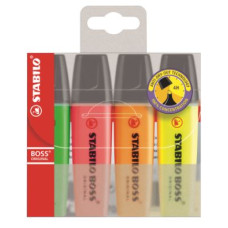 STABILO BOSS EVIDENZIATORE ASTUCCIO CON 4 COLORI NEON