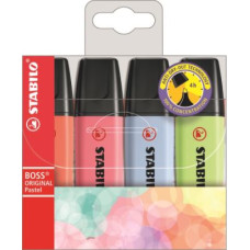 STABILO BOSS ORIGINAL PASTEL BLISTER EVIDENZIATORI 4 COLORI NEW COLOR