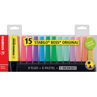 Stabilo set scrivania 15 evidenziatori Stabilo boss colori assortiti