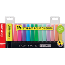 STABILO SET SCRIVANIA 15 EVIDENZIATORI STABILO BOSS COLORI ASSORTITI