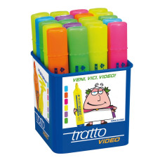 TRATTO VIDEO EVIDENZIATORE BARATTOLO 20 PZ COLORI ASSORTITI
