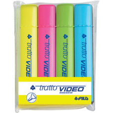 TRATTO VIDEO EVIDENZIATORE BUSTA 4 COLORI ASSORTITI