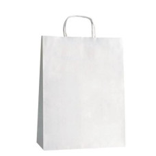 SACCHETTO CON MANICO BIANCA KRAFT 26X12X36 CONF. 25 SACCHETTI
