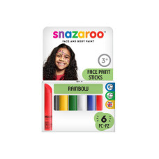 SET DI STICK PER IL TRUCCO DEL VISO SNAZAROO - ARCOBALENO, 6 PZ COLORI ASSORTITI SET DI STICK PER IL TRUCCO DEL VISO SNAZAROO - ARCOBALENO, 6 PZ COLORI ASSORTITI