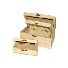 SET 3 SCATOLE IN LEGNO DA DECORARE