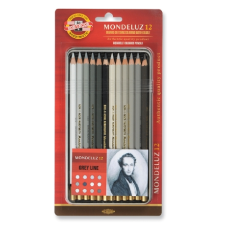 KOHINOOR PASTELLI ACQUARELLABILI MONDELUZ CF.12 SERIE GRIGI