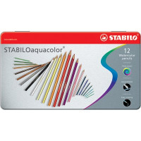Stabilo aquacolor matita scatola in metallo 12 colori
