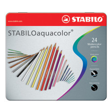 STABILO AQUACOLOR MATITA SCATOLA IN METALLO 24 COLORI