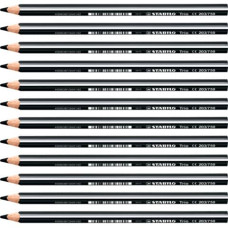 STABILO TRIO MAXI MATITE COLORATE CONF. 12 PASTELLI NERO