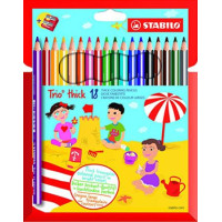 Stabilo trio maxi pastelli astuccio 18 colori con temperino
