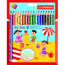 STABILO TRIO MAXI PASTELLI ASTUCCIO 18 COLORI CON TEMPERINO