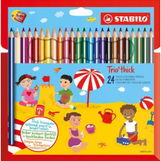STABILO TRIO THICK MAXI PASTELLI ASTUCCIO 24 COLORI CON TEMPERINO