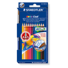STAEDTLER 12 MATITE ACQUARELLABILI CON PENNELLO NORIS CLUB