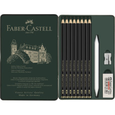 SET DI MATITE PITT GRAPHITE FABER-CASTELL, 11 PEZZI ASSORTITI
