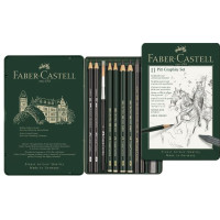 Faber castell set metallo pitt monochrome graphite 11 pezzi