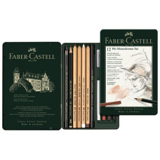 FABER CASTELL SET METALLO PITT MONOCHROME SMALL 12 PEZZI