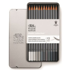 WINSOR NEWTON STUDIO COLLECTION SCATOLA IN METALLO 12 MATITE GRAFITE