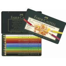 FABER CASTELL POLYCHROMOS MATITE PER ARTISTI ASTUCCIO METALLO 12 MATITE