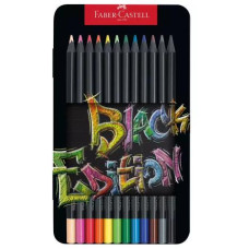 FABER CASTELL BLACK EDITION 12 MATITE COLORATE ASTUCCIO IN METALLO